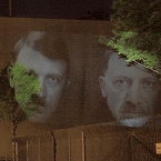 Հիտլերին և Էրդողանին նմանեցնող պատկերներ՝ Բեռլինում Թուրքիայի դեսպանատան պատին