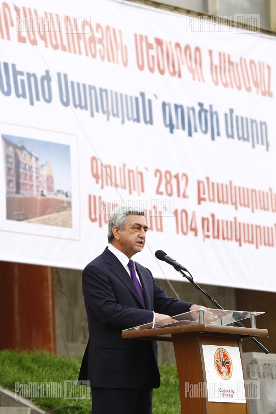 Republican party leader Serzh Sargsyan meets with residents of Shirak region