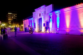 Argentinean museum illuminated with Armenian flag colors