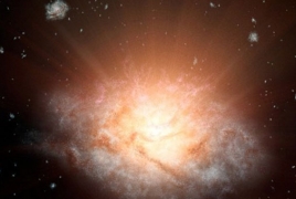 Обнаружена галактика, которая ярче Солнца более чем в 300 триллионов раз