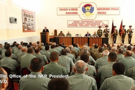 Karabakh President introduces new Defense Minister to command staff