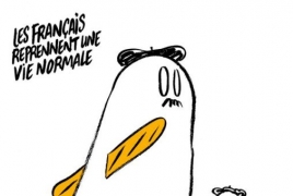 Charlie Hebdo затронул парижский теракт новой карикатурой
