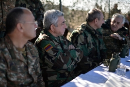 Armenian President visits Karabakh Defense Army units
