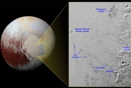 NASA discovers large icebergs on Pluto