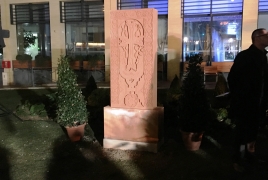 Khachkar commemorating Armenian Genocide unveiled in France