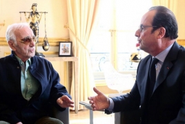 Ազնավուրը Ֆրանսիայի նախագահի հետ քննարկել է  ԼՂ-ում իրավիճակը