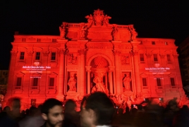 Italy’s iconic Trevi fountain runs red with “blood” of persecuted Christians
