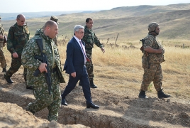 President Sargsyan visits Karabakh contact line