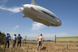 Kрупнейшее в мире воздушное судно упало в Англии во время тестового полета
