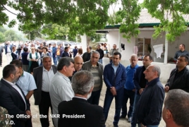 Президент Карабаха встретился с талишцами, покинувшими свои дома из-за апрельской войны