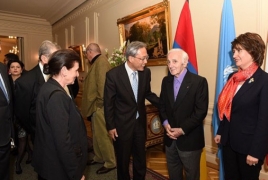 Шарль Азнавур организовал в Женеве прием в честь 25-летия независимости Армении