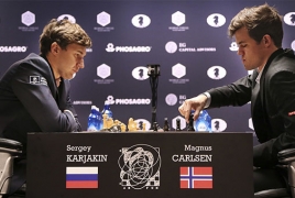 Карлсен победил Карякина в десятой партии матча за шахматную корону