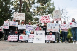 Կալիֆորնիայի համալսարանի հայ ուսանողները բողոքել են Ցեղասպանության ժխտման դեմ
