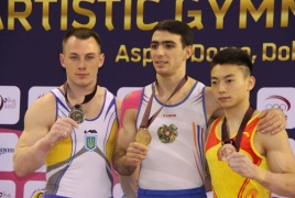 Гимнаст Артур Товмасян стал золотым призером Кубка мира в упражнении на кольцах