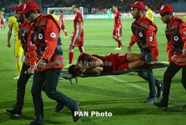 Геворк Казарян получил серьезную травму в матче Армения - Казахстан