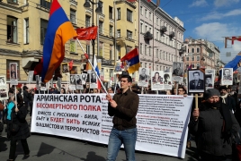 Азербайджанцы напали на армянскую колонну и устроили драку во время акции ко Дню Победы в Петербурге