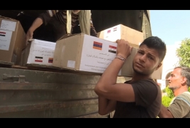 Часть доставленной из Армении гумпомощи направлена в Дамаск