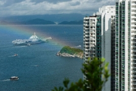 China's sole aircraft carrier arrives in Hong Kong