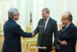 Armenia president, EU commissioner talk Karabakh, bilateral ties