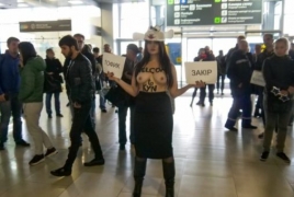 Активистка Femen в образе овцы намекнула азербайджанцам на «пастушьи традиции»