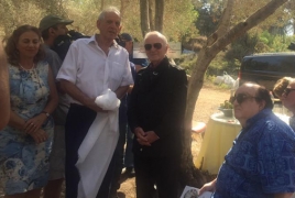 Olive tree planted in Israel in honor of Charles Aznavour