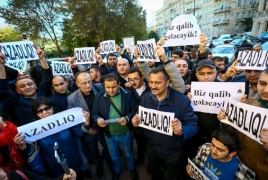 В Баку активисты протестовали против ограничения свободы собраний