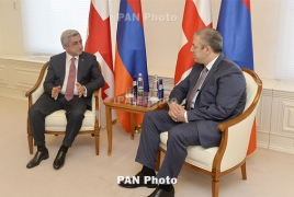 Armenia president, Georgia PM hail friendly, warm relations