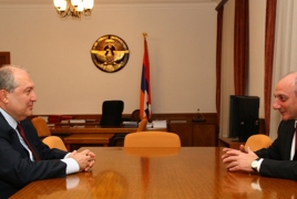 Artsakh leader, Armenia presidential nominee talk bilateral ties