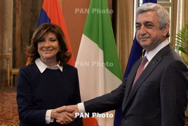 Armenian leader, Italian Senate president talk Karabakh in Rome