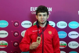 Armenian wrestler wins European Champion's title after 6-year break