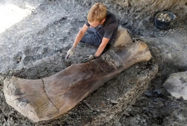 Scientists uncover giant dinosaur femur in France