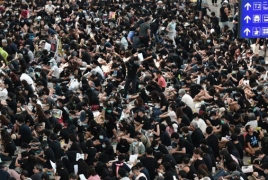 Hong Kong airport occupied by crowd of protesters
