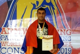 Armenian athlete becomes four-time world armwrestling champion