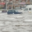 Գյումրիում անձրևից հետո մեքենաները ջրի տակ են մնացել, փողոցներին կարկուտի հաստ շերտ է