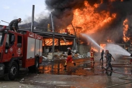 Massive fire erupts in Beirut port area
