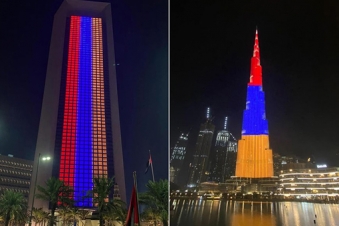 Burj Khalifa Adnoc Building Light Up In Armenian Flag Colors Panarmenian Net