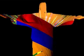 Armenia tribute projected on Christ the Redeemer in Rio