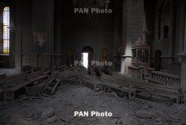 Journalists injured as Shushi church falls under Azeri shelling again