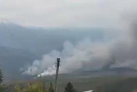 Azerbaijani army sets Karabakh village on fire