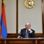 Armenia President touts snap elections, government of national accord