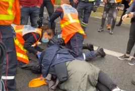 Two Turks charged in France for attacking Armenian demonstrators