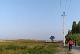 Video evidence of Azeri gunship downed in Karabakh lands online