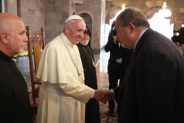 Armenia's President congratulates Pope Francis on election anniv.