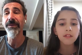 Serj Tankian joined by Karabakh kids for surprise performance