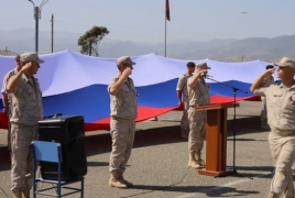 50-meter Russian flag unfurled in Karabakh