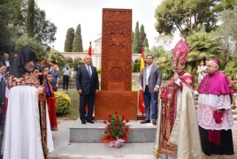 Armenian Genocide khachkar inaugurated in Barcelona