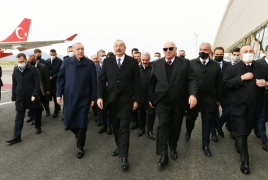 Алиев и Эрдоган приняли участие в открытии аэропорта в оккупированном карабахском городе