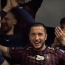 Pogon players cheer teammate Vahan Bichakhchyan for winning goal