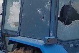 Azerbaijan targets, damages tractor parked in Karabakh village