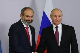 Пашинян поздравил Путина по случаю 30-летия установления дипотношений между Арменией и РФ